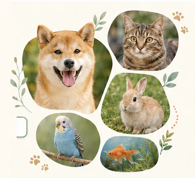 犬・猫・うさぎ・鳥・金魚